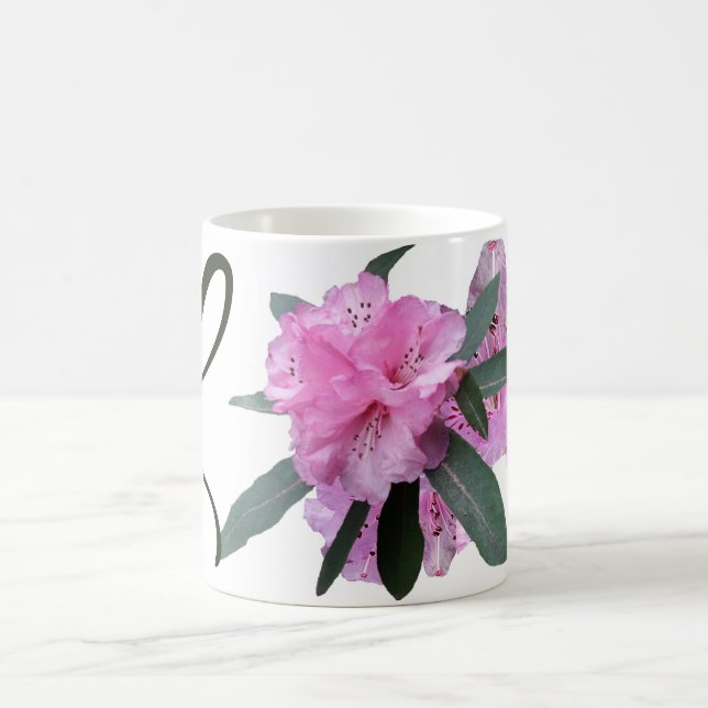 Caneca De Café Nome personalizável Lizzie bonito rosa L monograma (Centro)