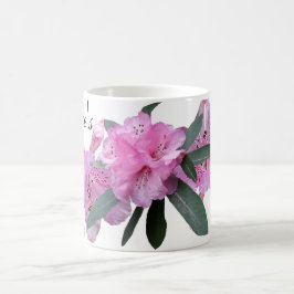 Caneca De Café Nome personalizável Lizzie flores rosa pessoa boho
