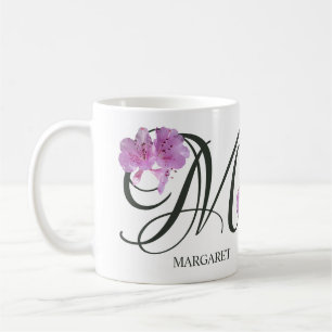 Caneca De Café Nome personalizável Margaret bonito cor-de-rosa