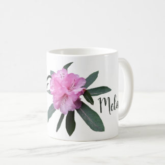 Caneca De Café Nome personalizável Melanie bonito rosa fofo flora