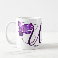 Nome personalizável Ursula floral púrpura vara