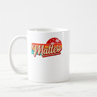 Caneca De Café Nome Pessoal do Mens Matteo Retro Vintage Nome