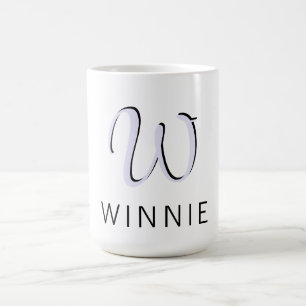 Caneca De Café Nome preto Elegante da lavanda   Moderno