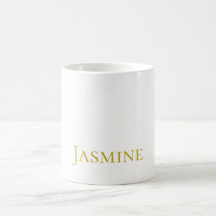 Caneca De Café Nome profissional minimalista cor dourada 