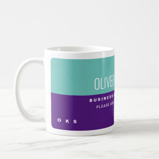Caneca De Café Nome profissional roxo, teal, claro (Esquerda)