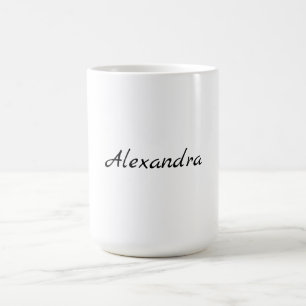 Caneca De Café Nome Próprio Clássico Simples Minimalista Branco P