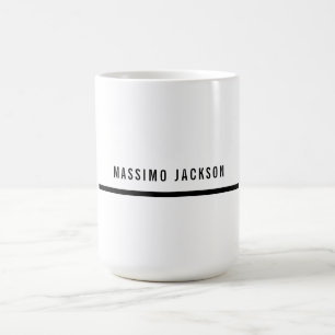 Caneca De Café Nome Próprio Decorativo Chic Simples Preto Branco