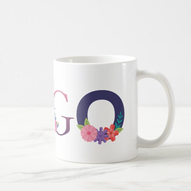 Caneca De Café Nome próprio HUGO bordado Elegante (Direita)