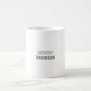 Caneca De Café Nome Próprio Minimalista Moderno Elegante Profissi