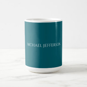 Caneca De Café Nome Próprio Simples Cor Azul Escuro Personalizado