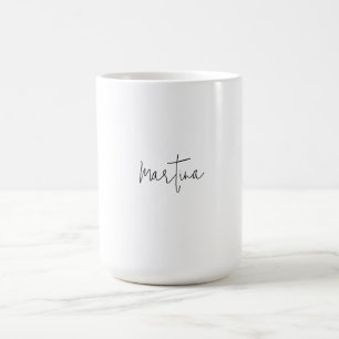 Caneca De Café Nome Próprio Único Elegante Simples Caligrafia