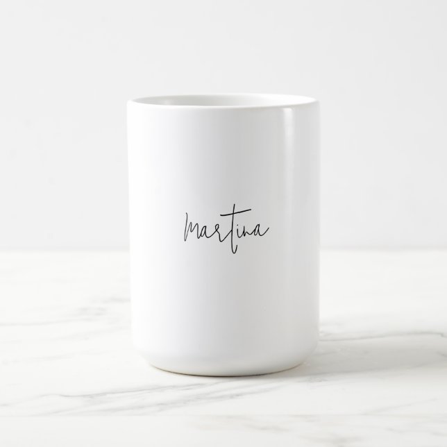 Caneca De Café Nome Próprio Único Elegante Simples Caligrafia (Centro)