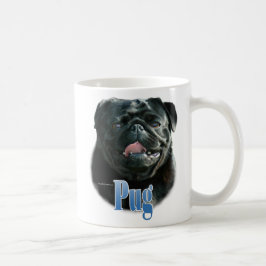 Caneca De Café Nome Pug (preto)