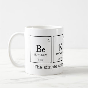 Caneca De Café Nome químico dos elementos de mesa periódica do