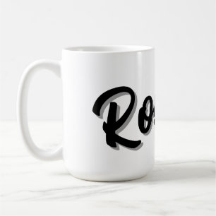Caneca De Café Nome Robert Preto Com Sombra Projetada,