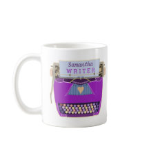 Nome roxo moderno retro bonito do escritor da