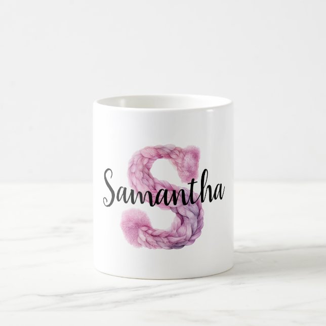 Caneca De Café Nome S da letra rosa roxo aconchegante  (Centro)