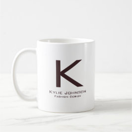 Caneca De Café Nome Simples Elegante Monograma
