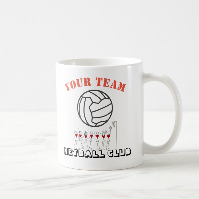 Caneca De Café Nome temático da equipe da bola do Netball (Direita)