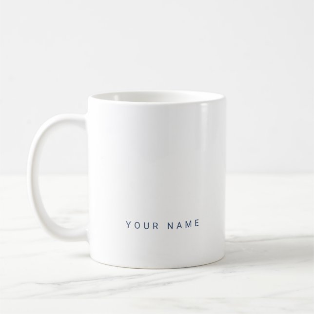 Caneca De Café Nome, texto e foto personalizados modernos minimal (Esquerda)