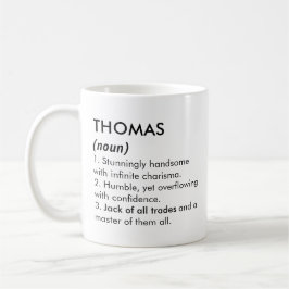 Caneca De Café Nome Thomas, Nome editável, Nome personalizado