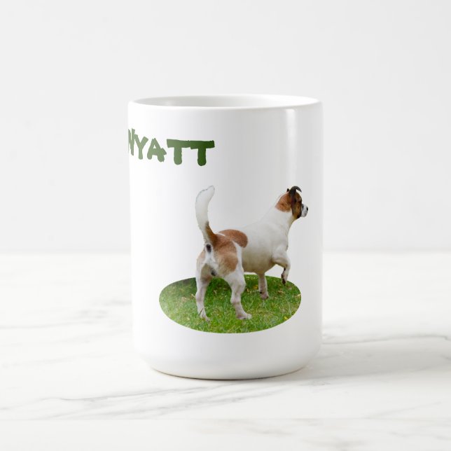 Caneca De Café Nome Wyatt Com Fox Terrier, Coffee Mug (Centro)