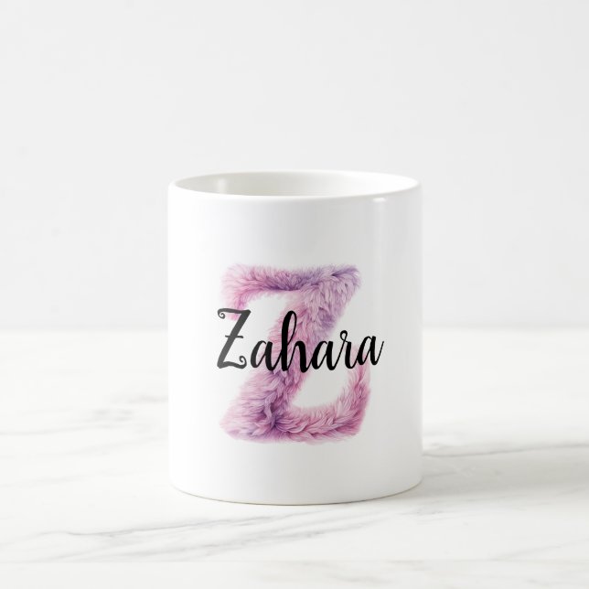Caneca De Café Nome Z Letra Rosa Roxo Confortável  (Centro)