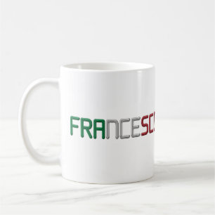 Caneca De Café Nomeie Francesco tipografia italiana das cores da