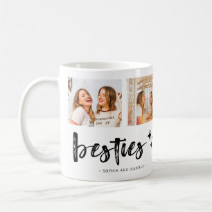 Caneca De Café Nomes das Melhores Amigas Colagem de Fotos Melhore