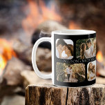 Caneca De Café Nomes de Casais de Fotografia de Borda Arredondada<br><div class="desc">Excelente para Dia de os namorados,  casamentos,  noivados ou comemorações cotidianas do amor com sua significativa outra,  este design apresenta quatro fotos de ponta arredondada por lado (dois pequenos quadrados e dois retângulos) e os nomes dos casais no centro das quatro fotos repetidas em ambos os lados.</div>