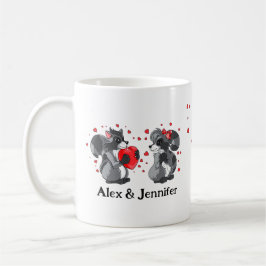 Caneca De Café Nomes de Casais Personalizados Amor Customizado