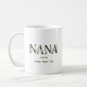 Caneca De Café Nomes de Crianças da Nana Personalizados com Letre