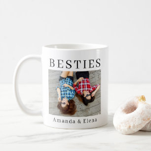 Caneca De Café Nomes de Fotografias BFF de Melhores Amigos Modern