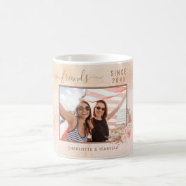 Caneca De Café Nomes de fotografias de melhores amigos pampas ros