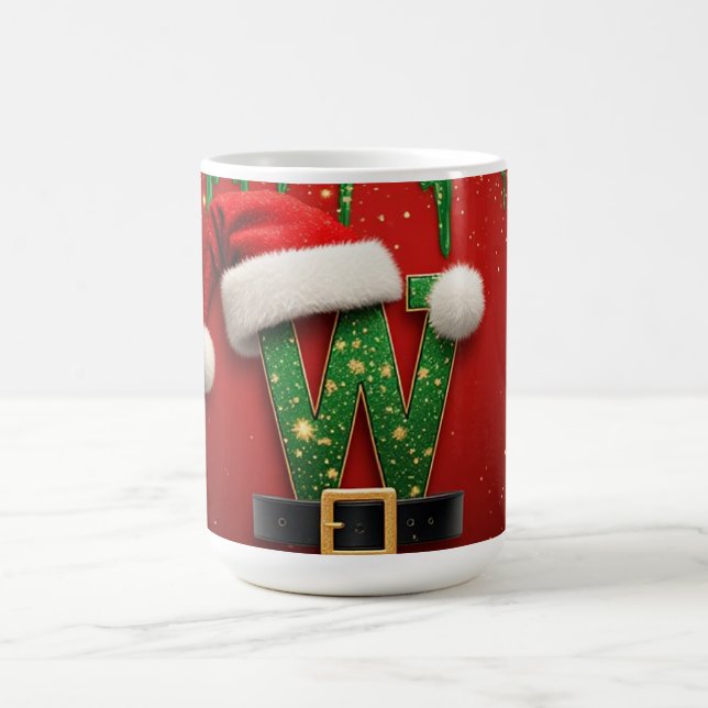Caneca De Café Nomes de Glitter de Férias W para Inverno (Centro)