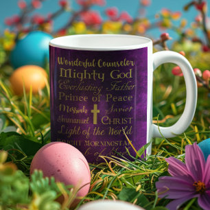 Caneca De Café Nomes de Jesus, purple personalized mug