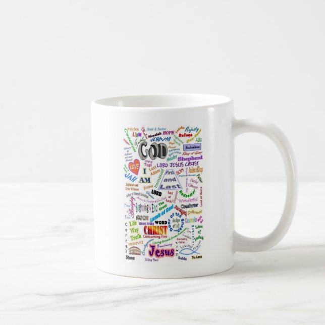 Caneca De Café Nomes de nomes do deus/deus para nós (Direita)