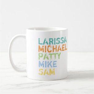 Caneca De Café nomes familiares (mãe, pai e filhos)