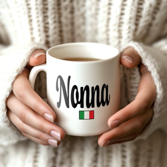 Caneca De Café Nonna Italian Flag Mug (Nonna Mug - Gift for your Italian Grandma - Thoughtful Gift for Grandmother)