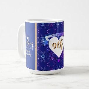 Caneca De Café Nono aniversário de casamento Lapis Lazuli Azul