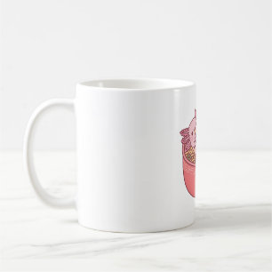 Caneca De Café Noodles De Ramen Comendo Axolotl Cute Engraçados E