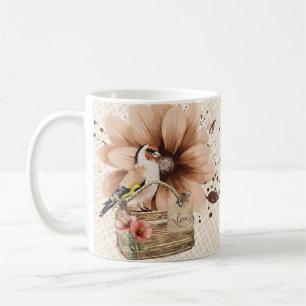 Caneca De Café Nook Rustic Blossom Bird