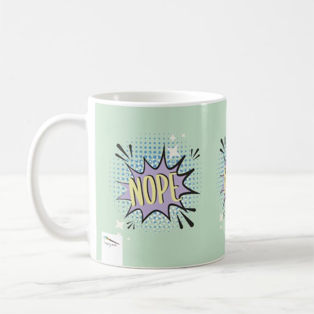 Caneca De Café Nope Quic Speech Bubble Memória Engraçada Primaver (Esquerda)