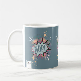 Caneca De Café Nope Quic Speech Bubble Memória Engraçada Verde Mo