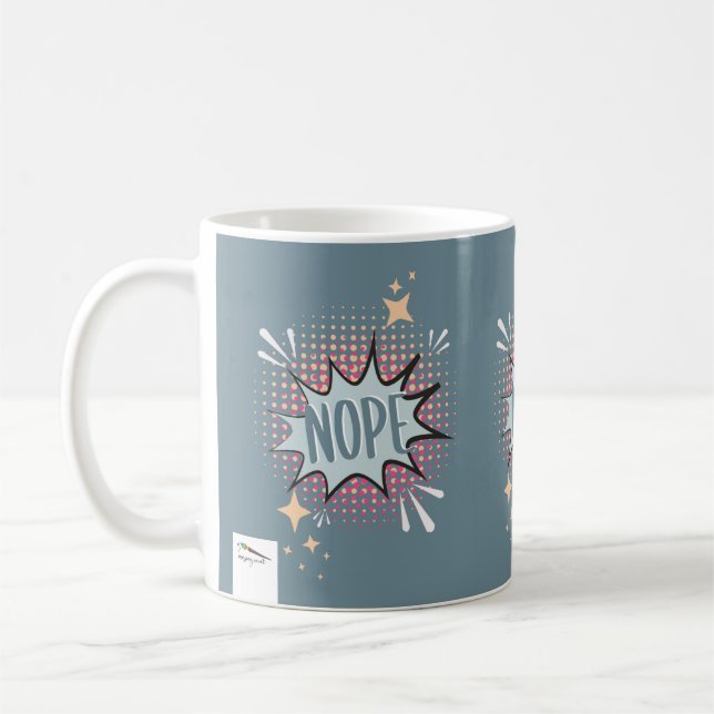 Caneca De Café Nope Quic Speech Bubble Memória Engraçada Verde Mo (Esquerda)