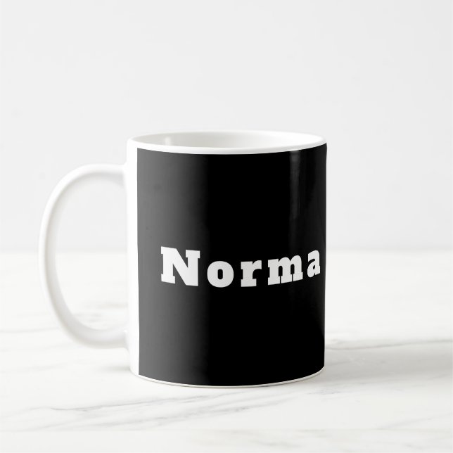 Caneca De Café Norma schwarz weiß personalisiert (Esquerda)