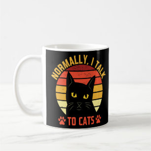 Caneca De Café Normalmente Falo com Gatos Gato Mãe Humor Gato Pai