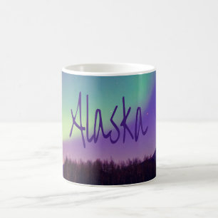 Caneca De Café Norte Alasca Montanhas Lights Lake