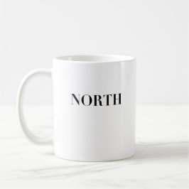 Caneca De Café Norte | Logotipo Preto Minimalista Clássico Atempo