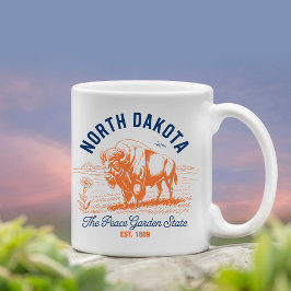 Caneca De Café North Dakota The Peace Garden State Bison